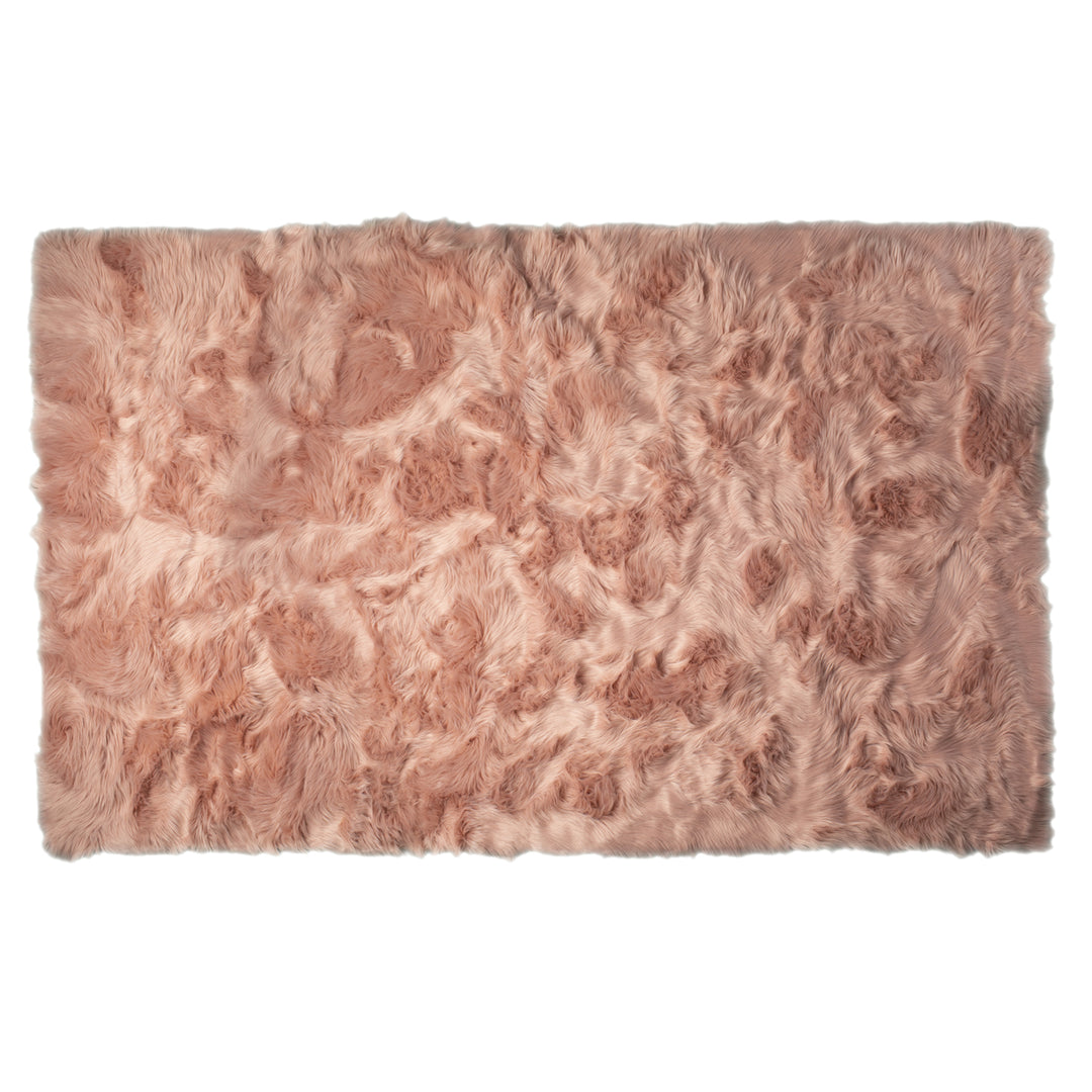 Luxe Hudson Faux Sheepskin Rug 5x8 Natural Soft Textured Indoor Image 10