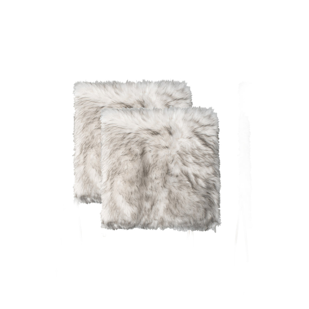 Luxe Laredo Faux Sheepskin Chair Pad 17x17 2-Piece Micro Suede Image 7