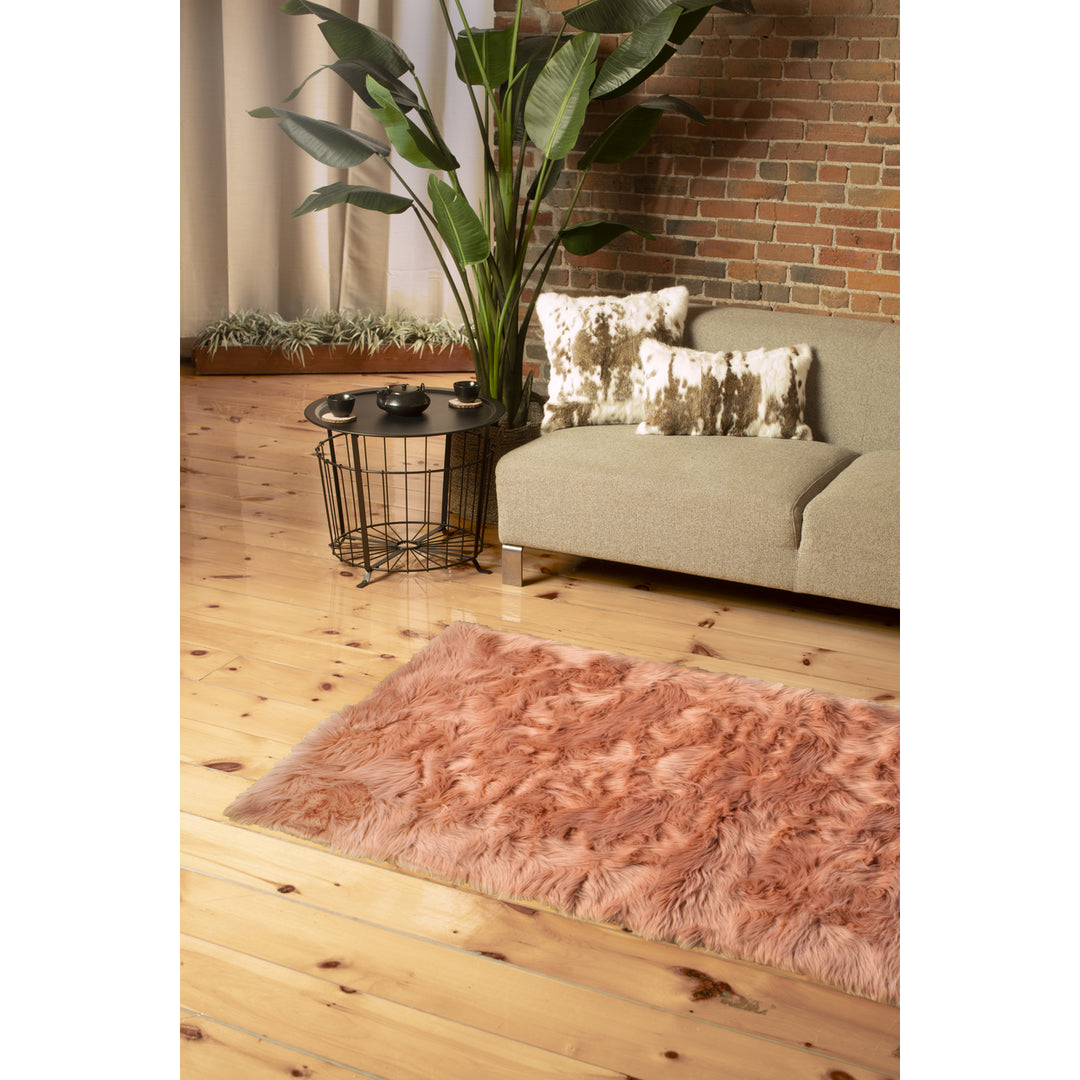 Luxe Hudson Faux Sheepskin Trio Rug 3x5 Natural Soft Area Rug Image 12