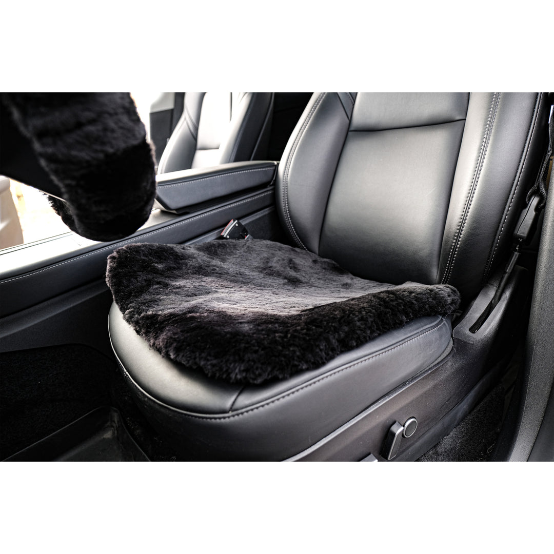 Natural Sheepskin Car Seat Pad 19x19 2 Inch Cushion Cooling Warming Comfort Image 4