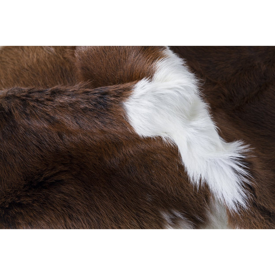 Natural Calfskin Throw Rug 2x3 Handmade Brazilian Cowhide Soft Low Pile Image 4