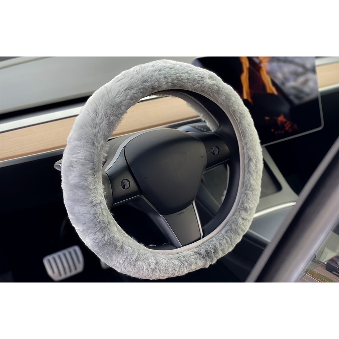 Natural Sheepskin Steering Wheel Cover 14-16 Inch Universal Fit Zealand Wool Image 11