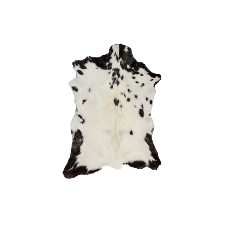 Natural Calfskin Throw Rug 2x3 Feet Brazilian Cowhide Soft Stain Resistant Image 1