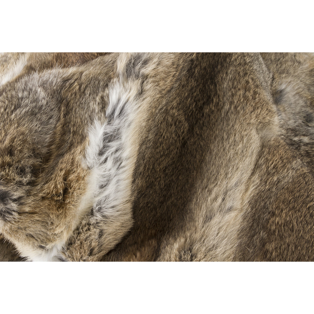 Natural Rabbit faux Throw Blanket 50x60 Soft Micro Suede Backing Classic Decor Image 2