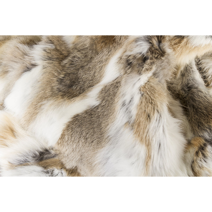 Natural Rabbit faux Throw Blanket 50x60 Soft Micro Suede Backing Classic Decor Image 5