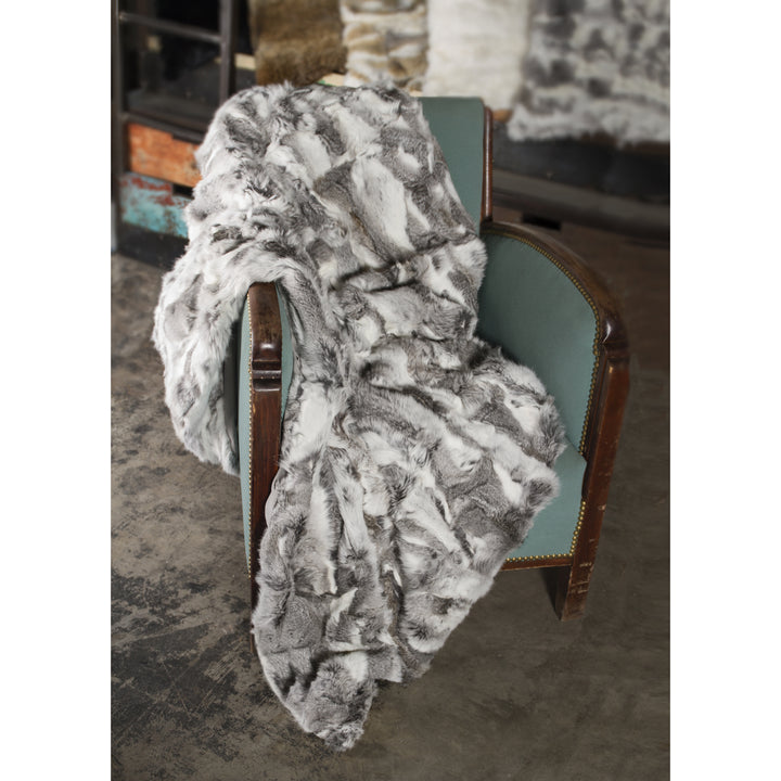 Natural Rabbit faux Throw Blanket 50x60 Hand-Tufted Ultra Soft Cozy Decor Image 10