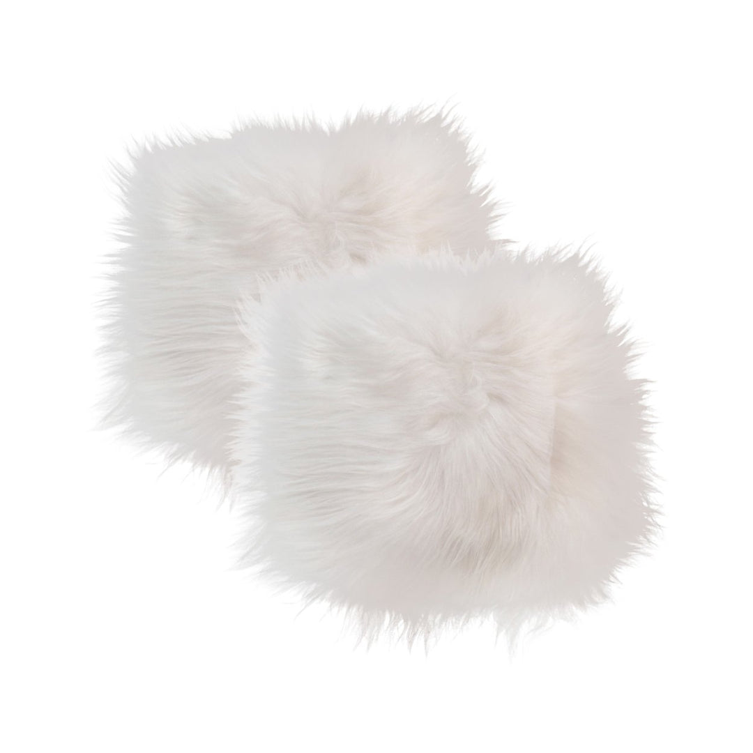 Icelandic Sheepskin Chair Pad Natural 15x15 2-Piece Soft faux Image 1