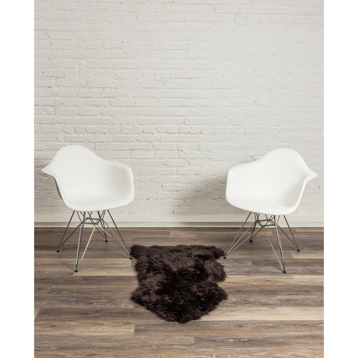 Milan Sheepskin Rug 2x3 Natural faux Single Piece Soft Ivory Image 3