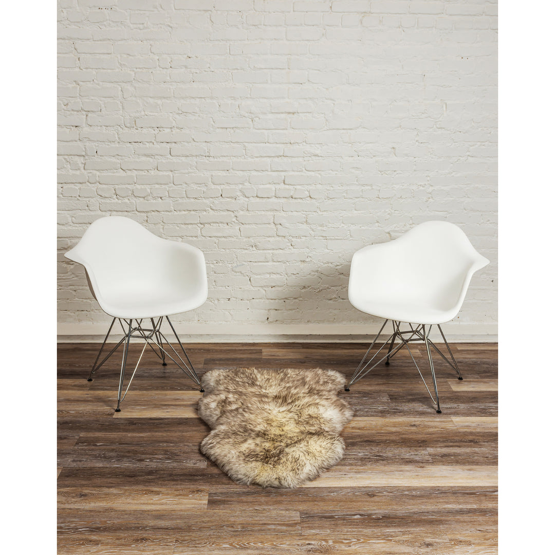 Milan Sheepskin Rug 2x3 Natural faux Single Piece Soft Touch Image 3