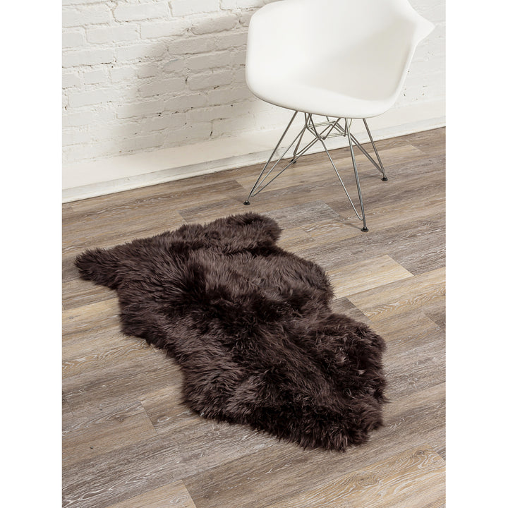 Milan Sheepskin Rug 2x3 Natural faux Single Piece Soft Ivory Image 4