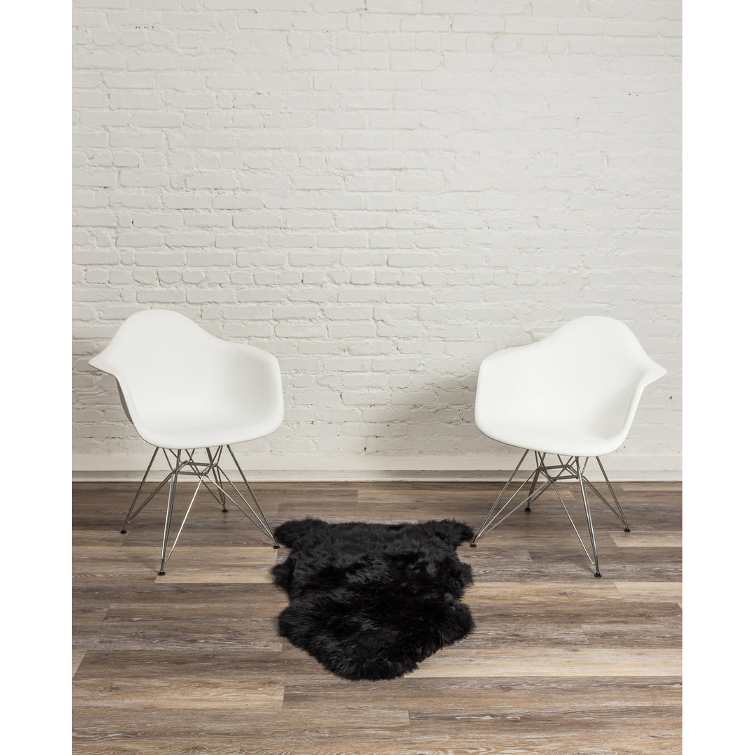 Milan Sheepskin Single Rug 2x3 100% Natural faux Soft Ivory Color Image 3