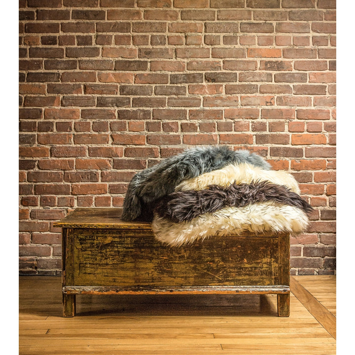 Milan Sheepskin Rug 2x3 Natural faux Single Piece Soft Touch Image 5