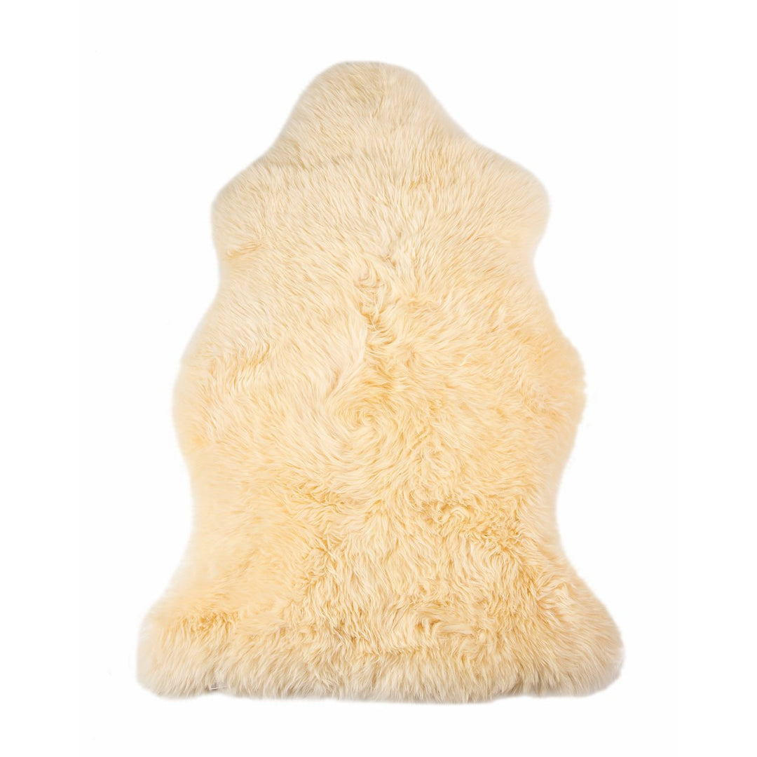 Milan Sheepskin Rug 2x3 Natural faux Single Piece Soft Ivory Image 7