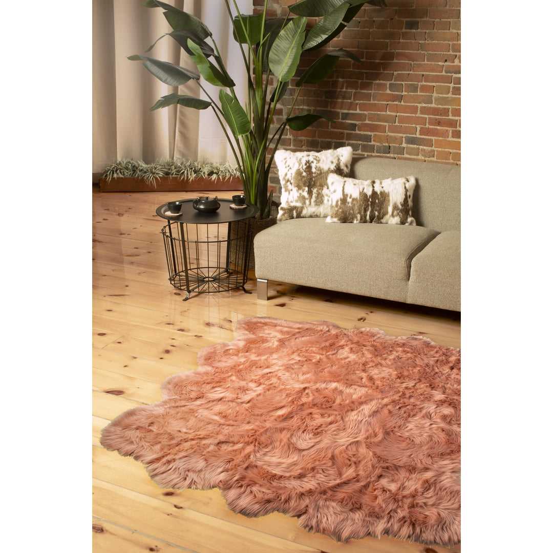 Zealand Sheepskin Octo Rug 7x6 Natural 100% Sheepskin 2 Inch Thick Image 3