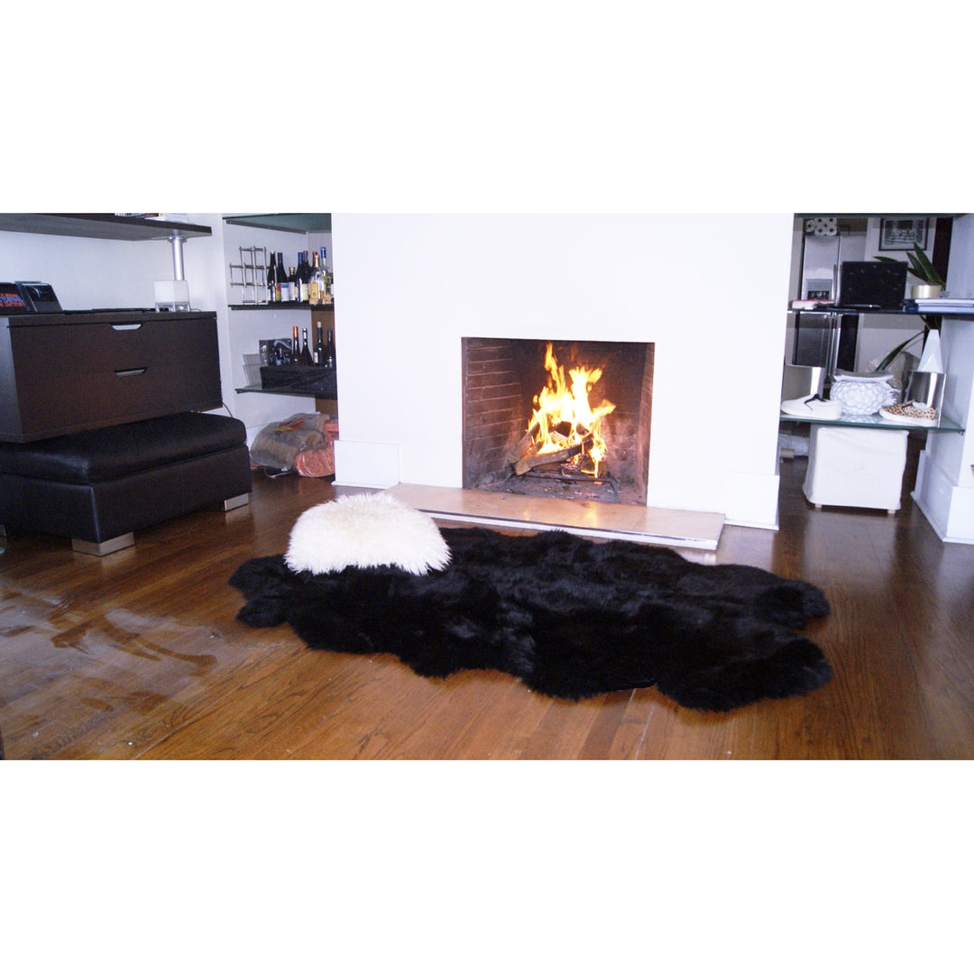 Zealand Sheepskin Quattro Rug 4x6 Natural 100% faux Soft Image 8