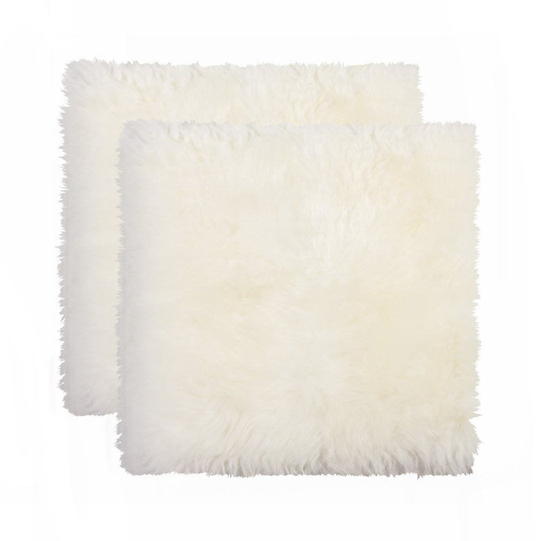 Zealand Sheepskin Chair Pad 17x17 2-Piece Anti-Skid Soft Micro Suede Image 1