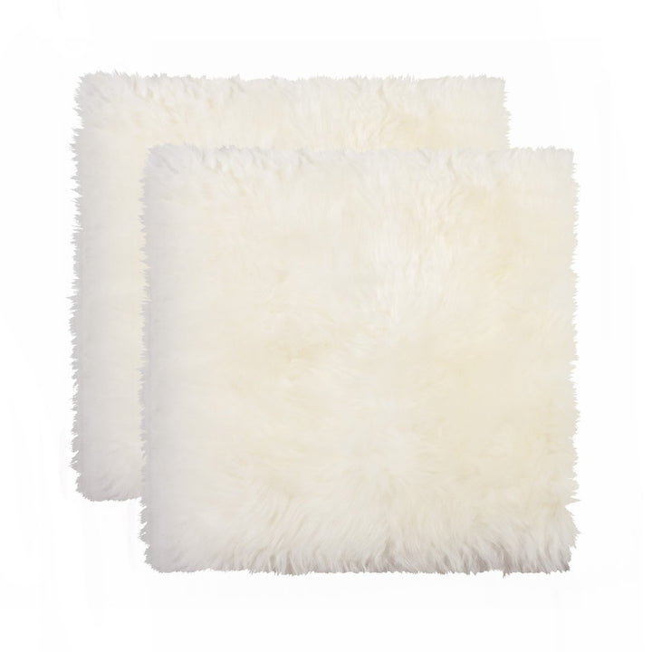 Natural   Zealand Sheepskin Chair Pad  2-Piece  17"x17"  3 Image 1