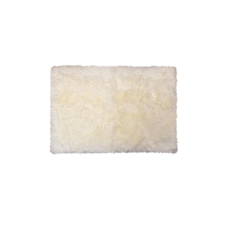 Natural Zealand Sheepskin Rectangular Rug 2x3 Feet 100% Wool Single Piece Image 1