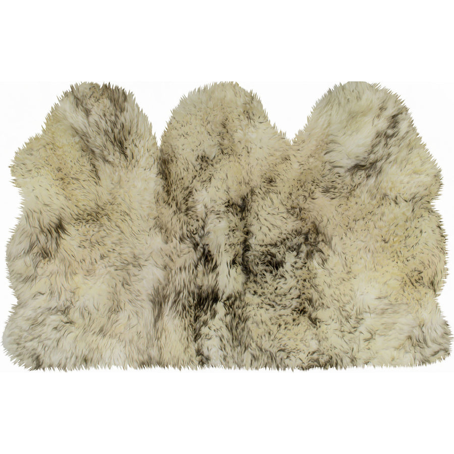 Natural  Zealand Sheepskin Trio Rug 3x5 100% faux Soft White Image 1