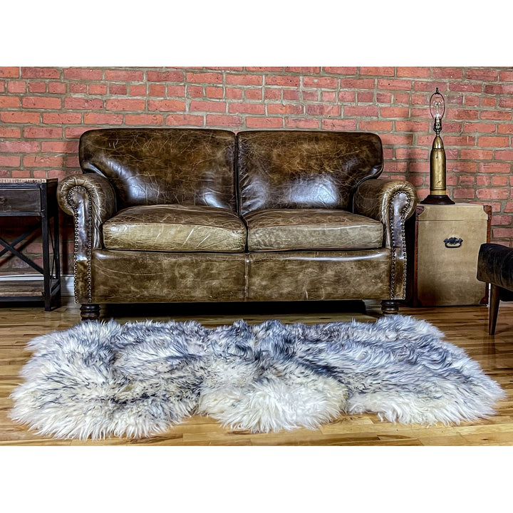 Natural  Zealand Sheepskin Trio Rug 3x5 100% faux Soft White Image 6