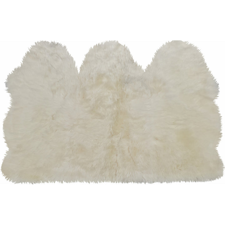 Natural  Zealand Sheepskin Trio Rug 3x5 100% faux Soft White Image 4