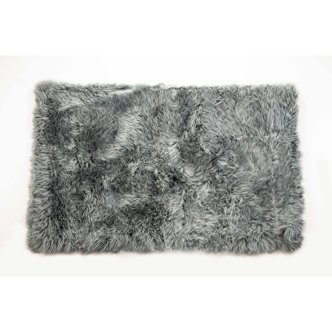 Zealand Sheepskin Trio Rectangular Rug 3x5 Natural 100% faux Soft Texture Image 1