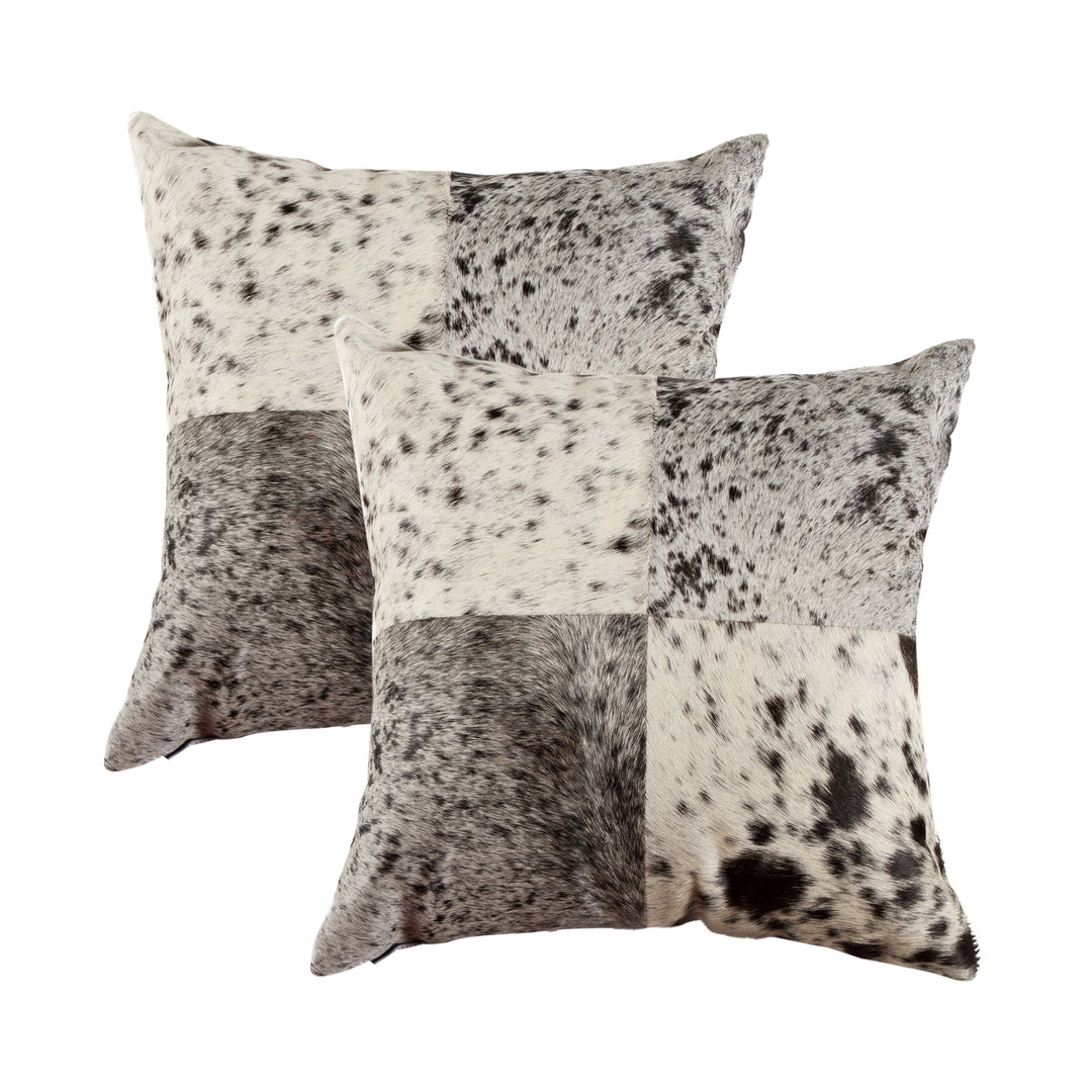 Torino Cowhide Pillow Set 18x18 Natural Color 100% Indian Cowhide 2-Piece Image 1