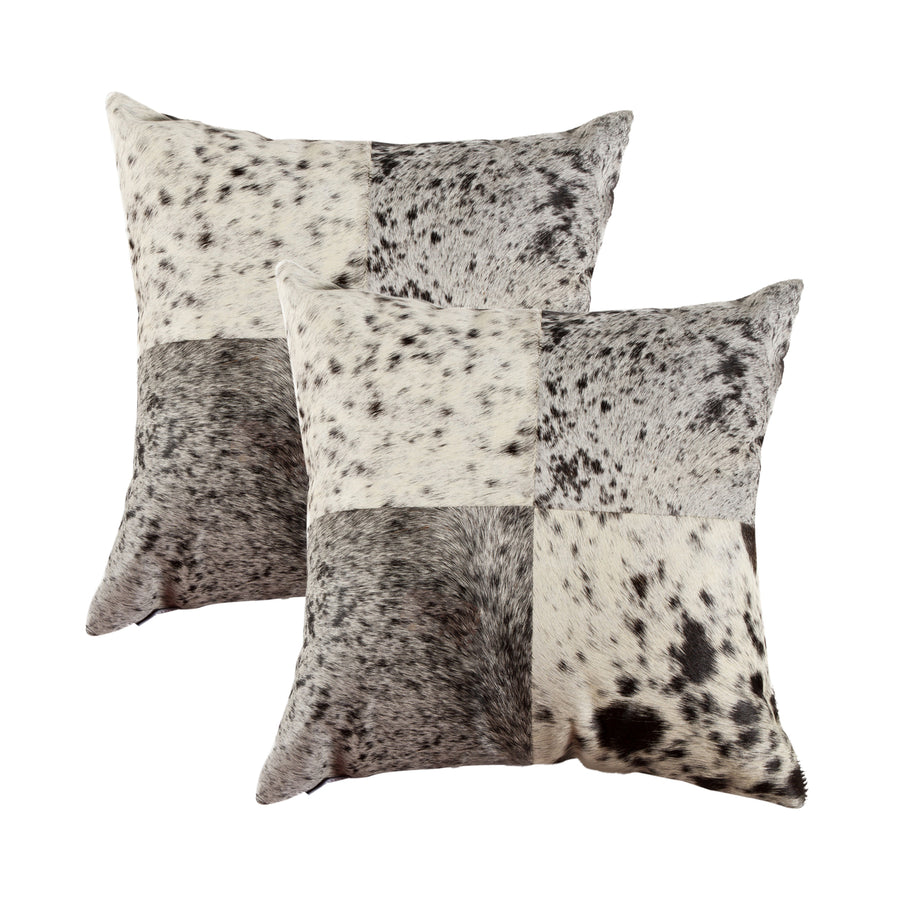 Torino Cowhide Pillow Set 18x18 Natural Color 100% Indian Cowhide 2-Piece Image 1