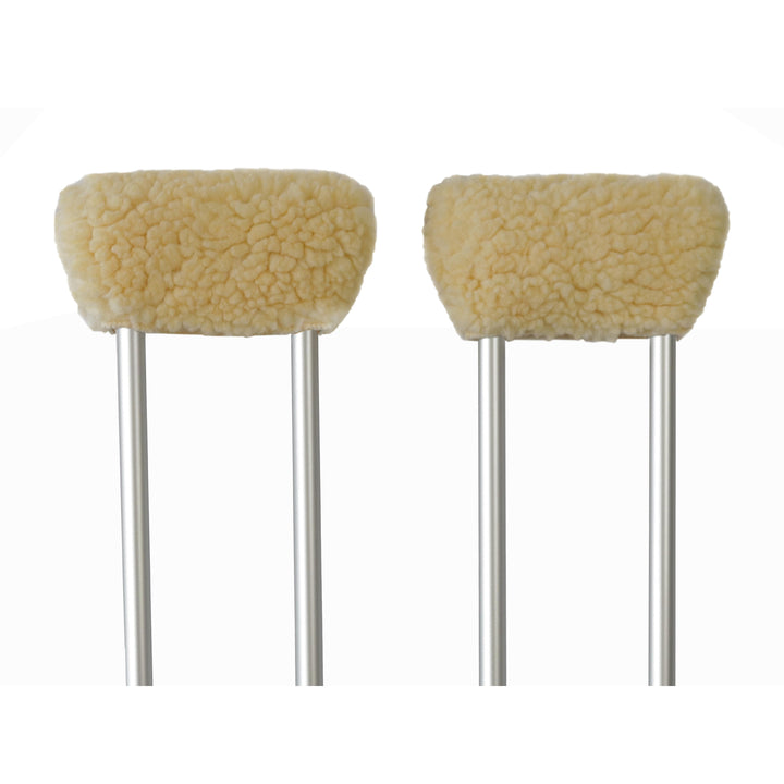 Natural Medical Sheepskin Crutch Covers 4-Piece 8x4.5 inch Adjustable Image 3