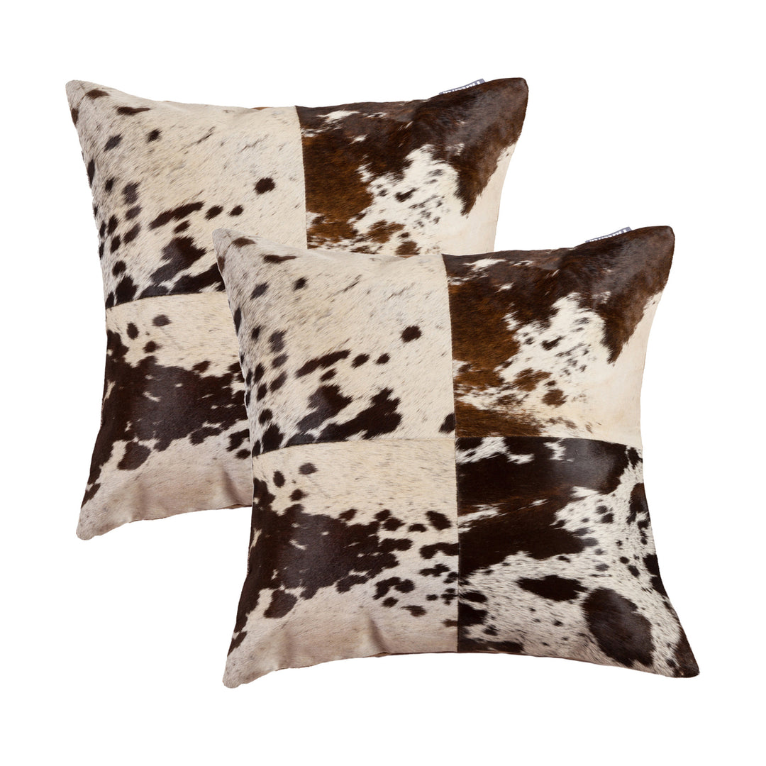 Torino Cowhide Pillow Set 18x18 Natural Color 100% Indian Cowhide 2-Piece Image 5