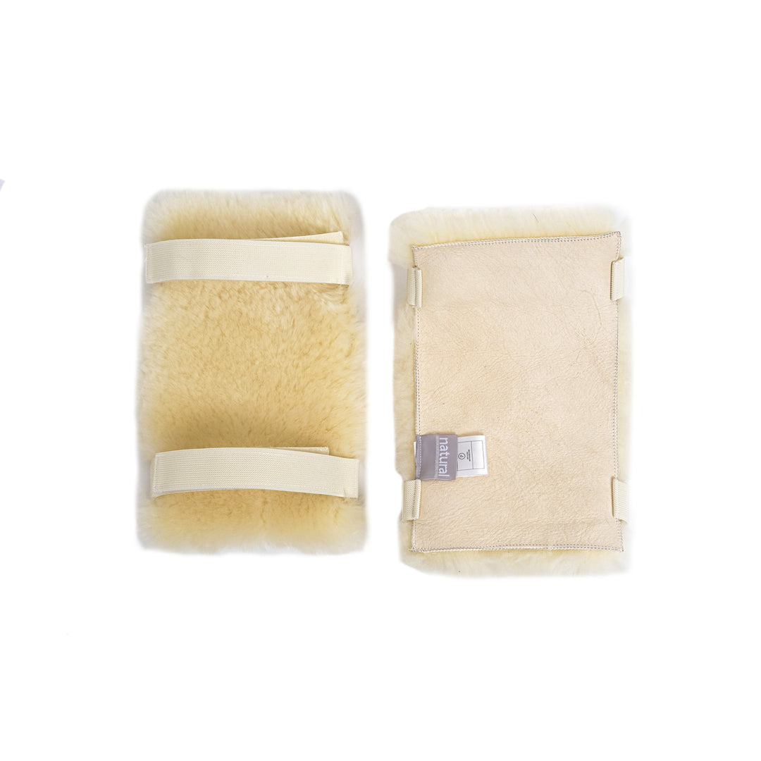 Natural Medical Sheepskin Elbow Protectors 2-Piece 10x6 Therapeutic Wool Image 1