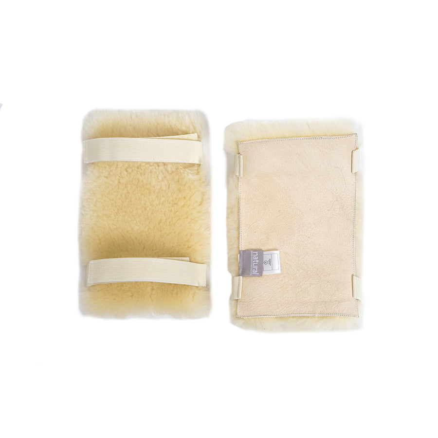 Natural Medical Sheepskin Elbow Protectors 2-Piece 10x6 Therapeutic Wool Image 1