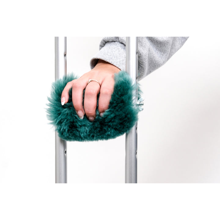 Natural Medical Sheepskin Crutch Covers 4-Piece 8x4.5 inch Adjustable Image 9