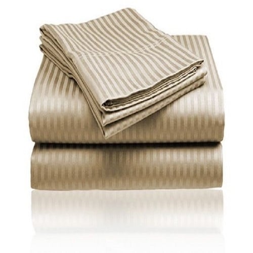 1800 Series Embossed Striped Bed Sheet Collection 4-Piece Ultra Soft Microfiber Image 8