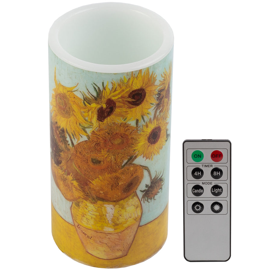 LED Candle with Remote Battery Operated Flameless Candles Sunflower Image 1