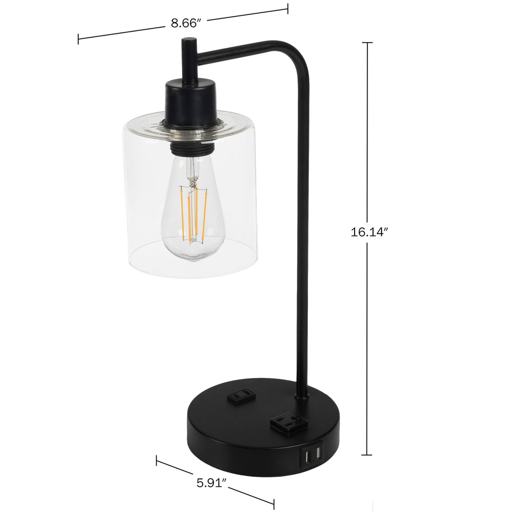 Table Lamp Room Decor with USB Charging Ports, Touch Control, and LED Bulb Image 2