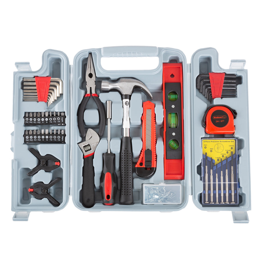 132 Pieces Tool Kit with Carrying Case Essential Hand Tool Set for Home Image 1