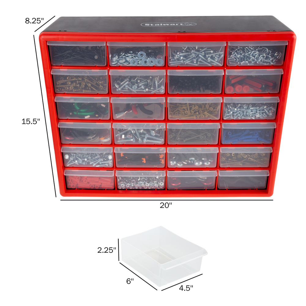 24 Drawers Storage Box Tools Crafts Beads Table Top Wall Mountable 20 x 15 In Image 2