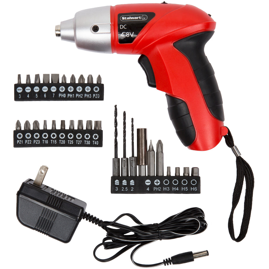 25 Pc 4.8V Cordless Screwdriver with LED Work Light Home Use Rechargeable Image 1