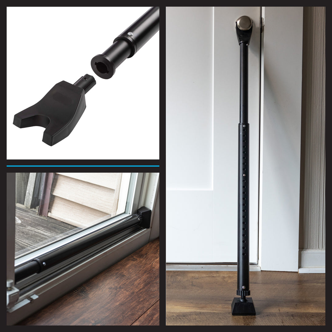 Stalwart 2-in-1 Adjustable Door Security Bars Black 2-Pack 29 to 44 Inches Image 3