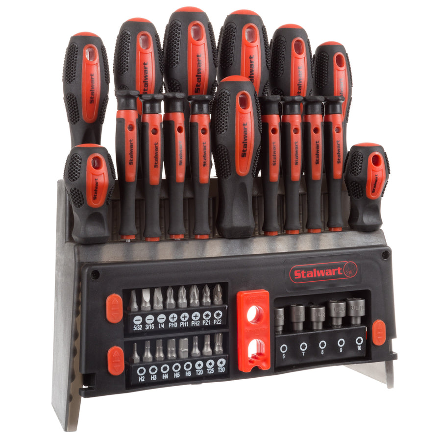 39 Pc Precision Magnetic Tip Screwdriver Set Storage Rack Garage Tools Image 1