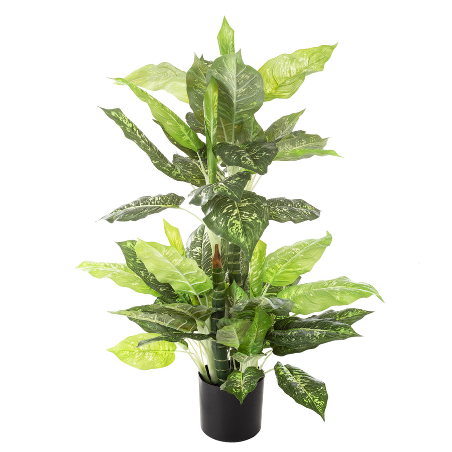 40 Inch Dieffenbachia Faux Plant Indoor Home Accent Decor Leaves Artificial Image 1