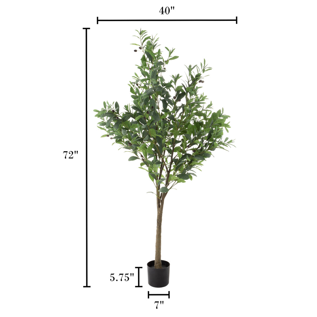 6 Ft Faux Olive Tree Indoor Artificial Plant Adjustable Branches Image 2