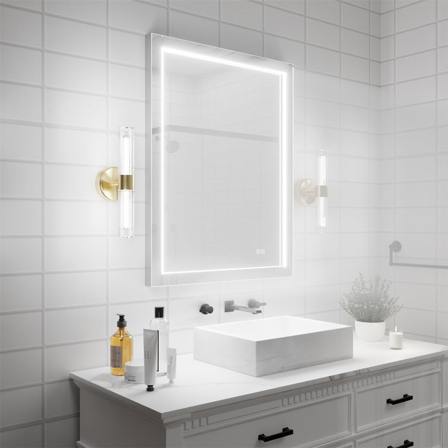 Ascend-M1d 28" x 36" Led Bathroom Mirror with Aluminum Frame Image 1