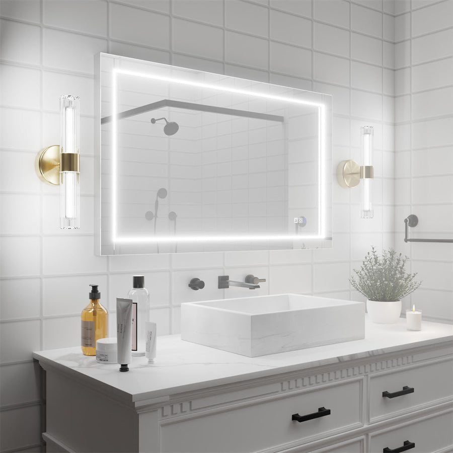 Ascend-M1d 40" x 24" Led Bathroom Mirror with Aluminum Frame Image 1