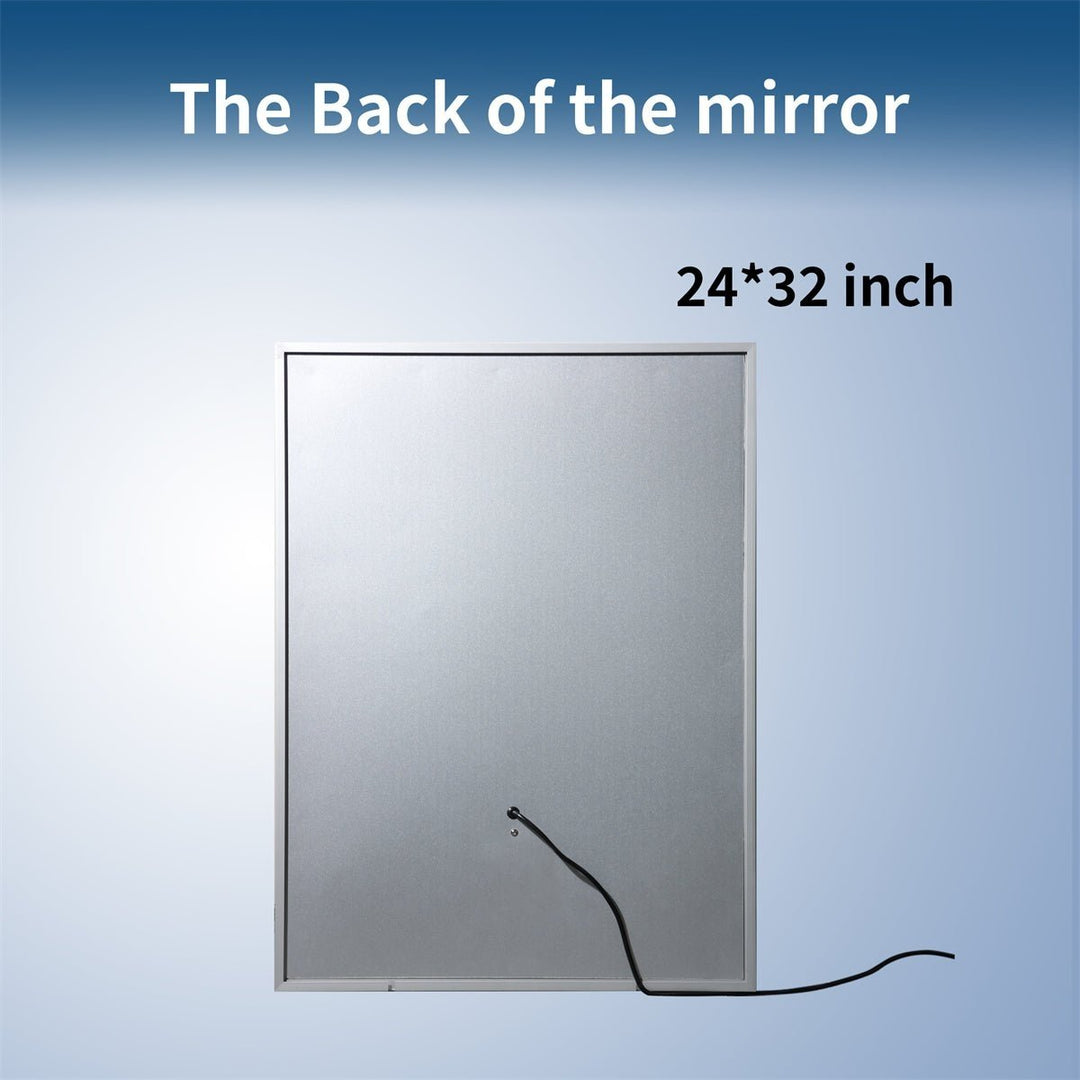 Ascend-M1d 24" x 32" Led Bathroom Mirror with Aluminum Frame Image 4