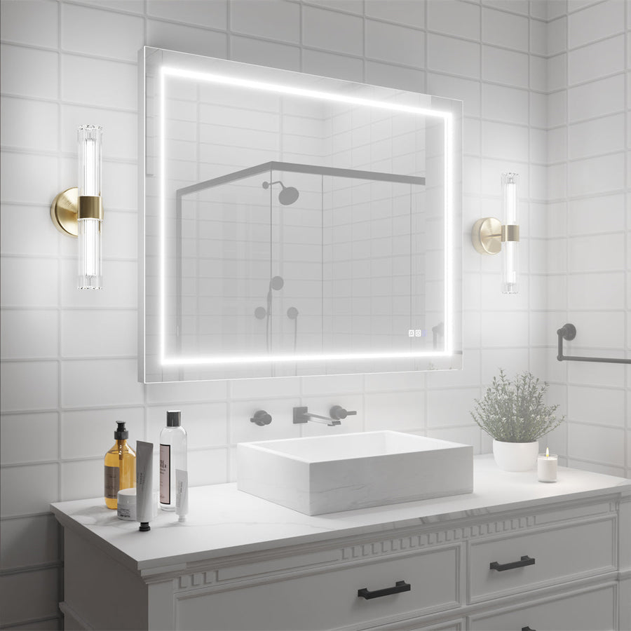 Ascend-M1d 40" x 32" Led Bathroom Mirror with Aluminum Frame Image 1
