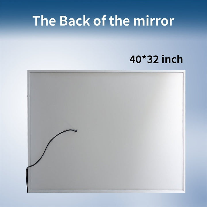 Ascend-M1d 40" x 32" Led Bathroom Mirror with Aluminum Frame Image 4