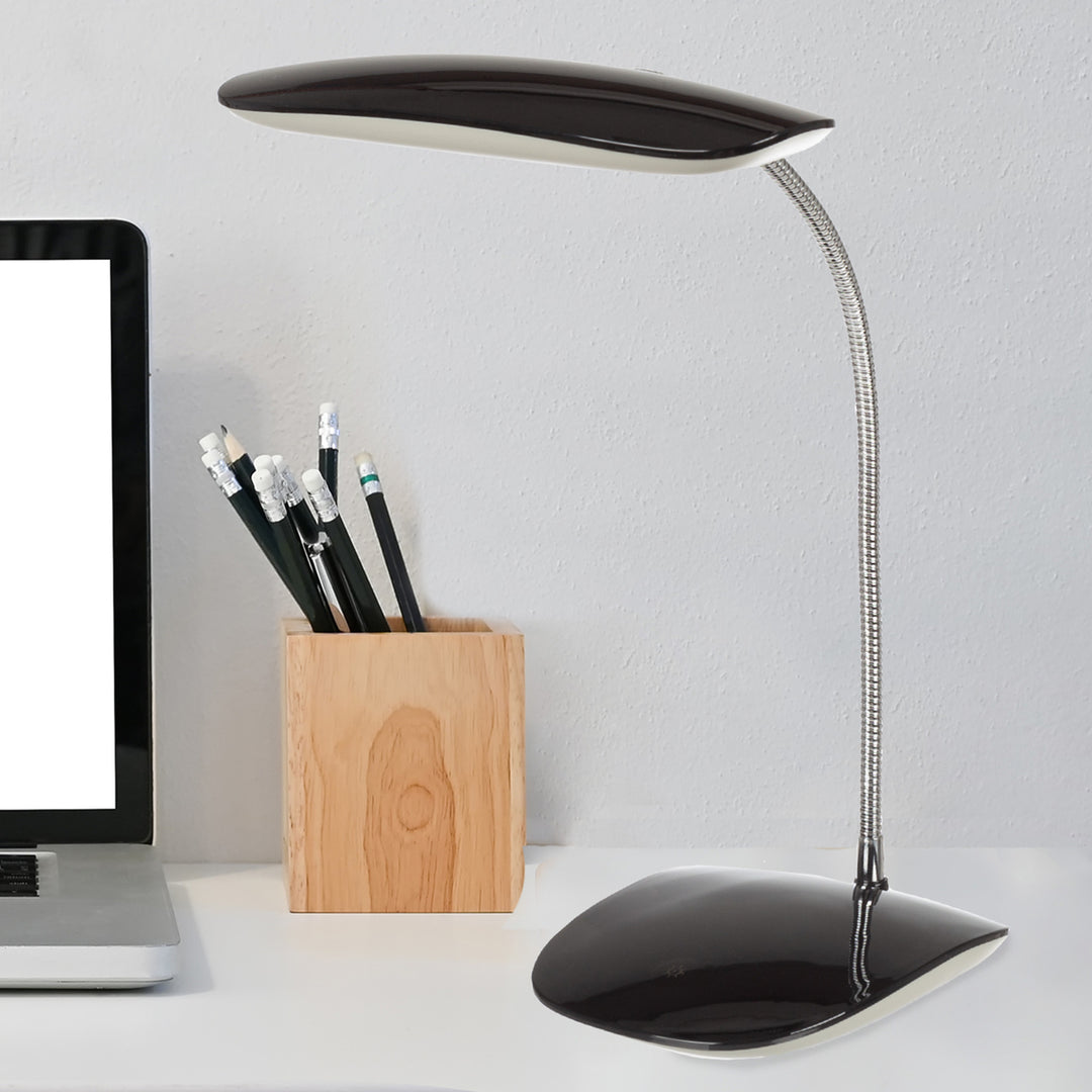 Northwest LED Touch Activated Desk Lamp Black Adjustable Gooseneck USB Light Image 1