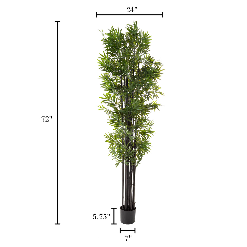 72 Inch Faux Bamboo Tree Plant Indoor Decor Adjustable Leaves Artificial Greenery Image 2